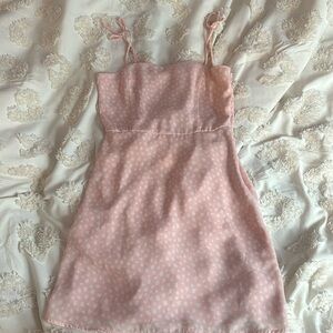 pink polka dot dress